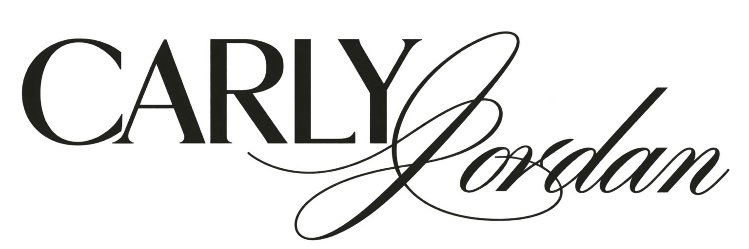 Carly Jordan Logo reading “Carly Jordan” in a combination of serif and script fonts. Personal Stylist & Luxury Fashion Sourcer